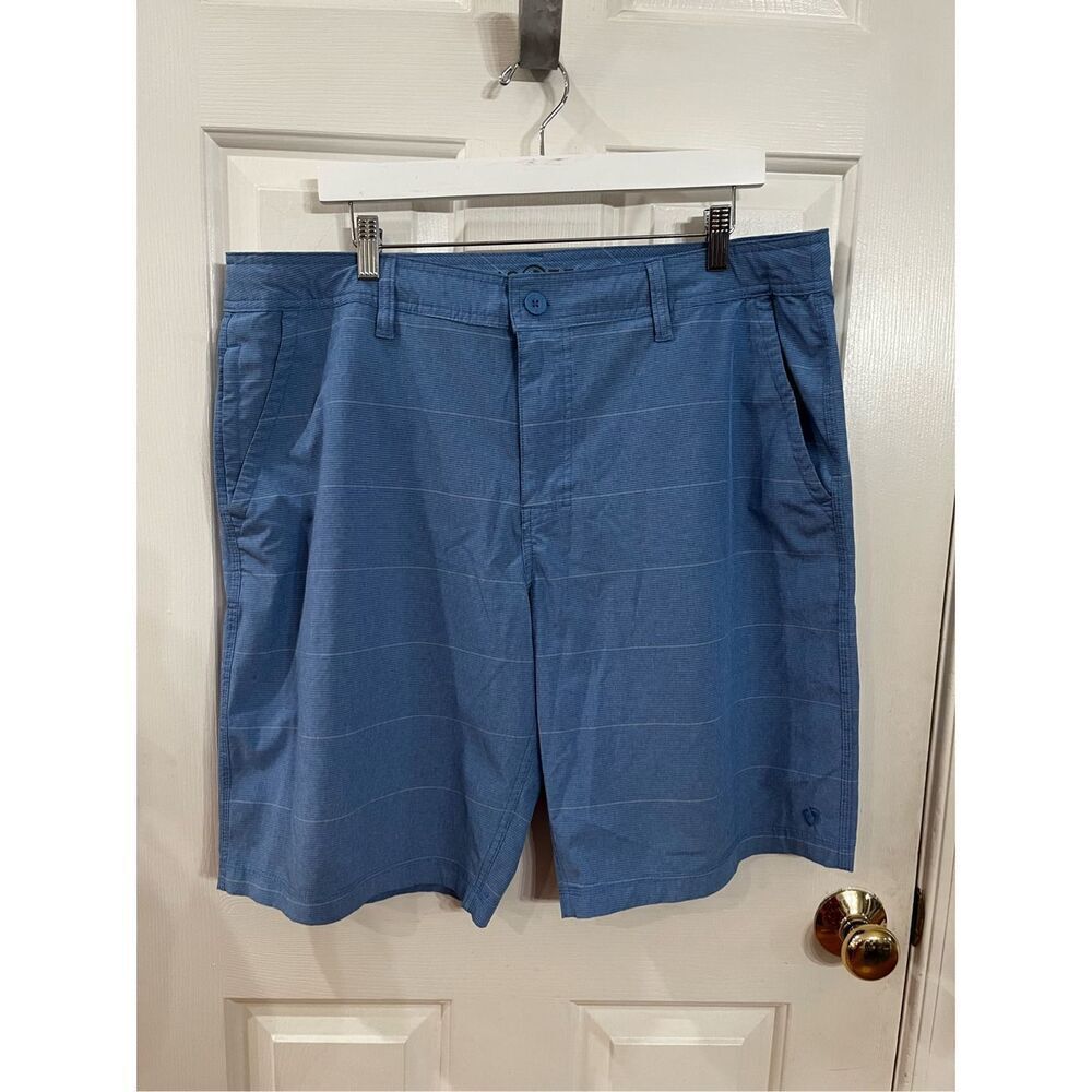 Hang Ten Baby Blue Striped Bermuda Shorts sz 36 EUC